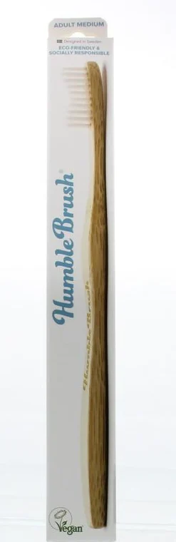 New The Humble Co Tandenborstel bamboe medium wit