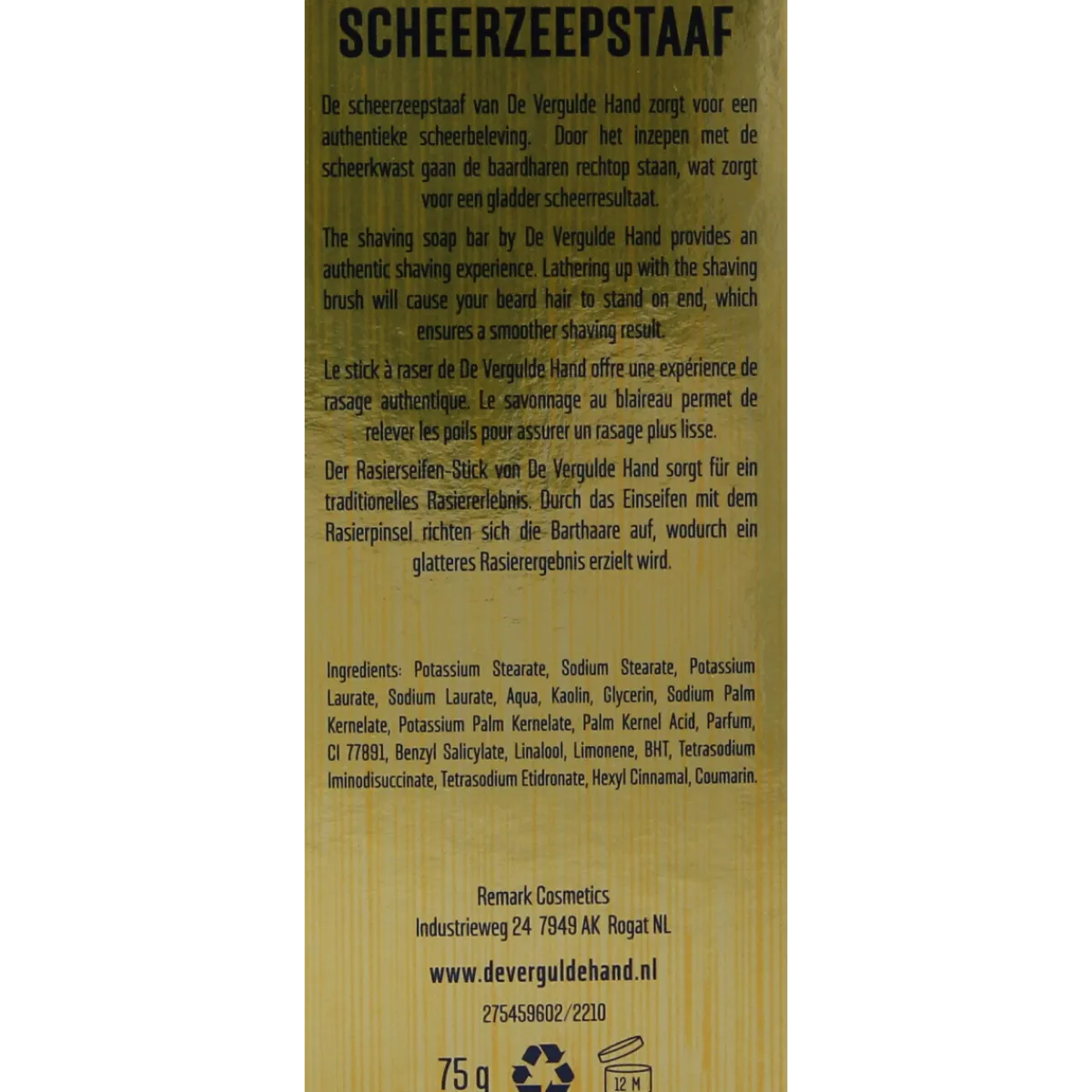 New Vergulde Hand Scheerzeepstaaf