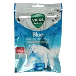 Hot Vicks Blue menthol suikervrij bag