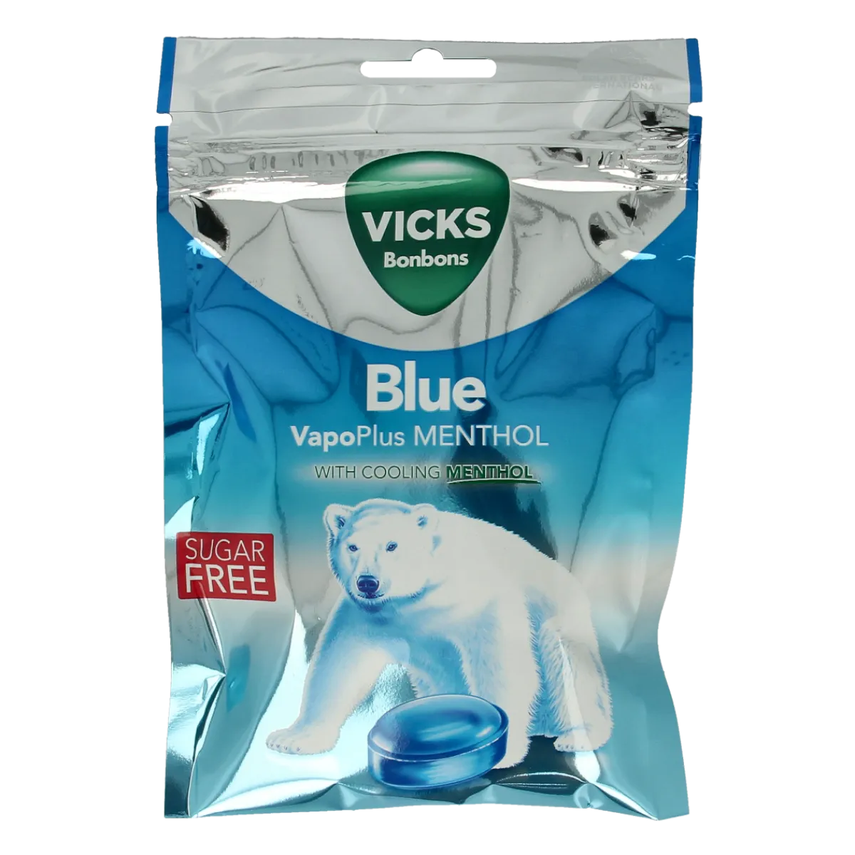 Hot Vicks Blue menthol suikervrij bag