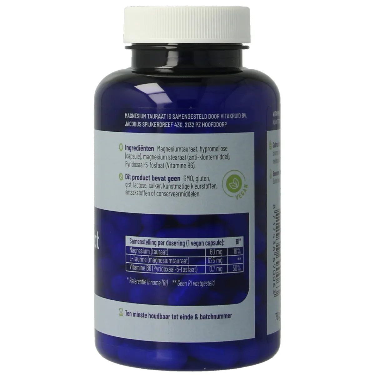 Clearance Vitakruid Magnesium Tauraat met Vitamine B6 (P-5-P)