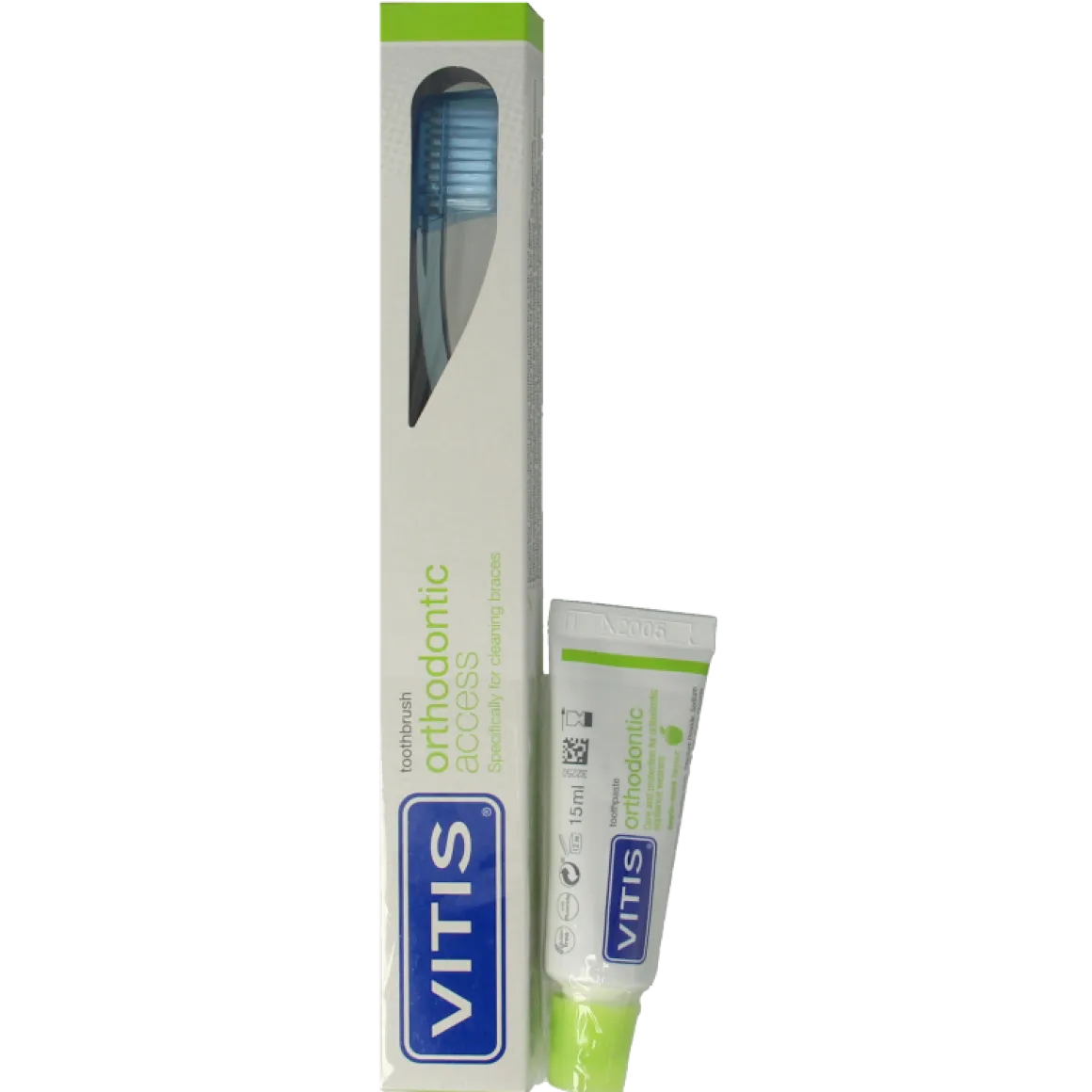 Vitis Orthodontic access borstel met sample tandpasta