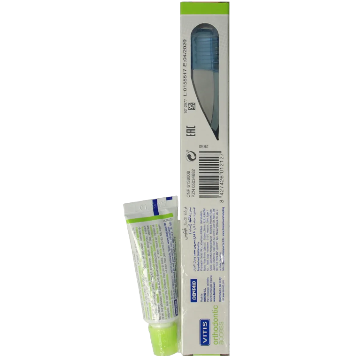Vitis Orthodontic access borstel met sample tandpasta
