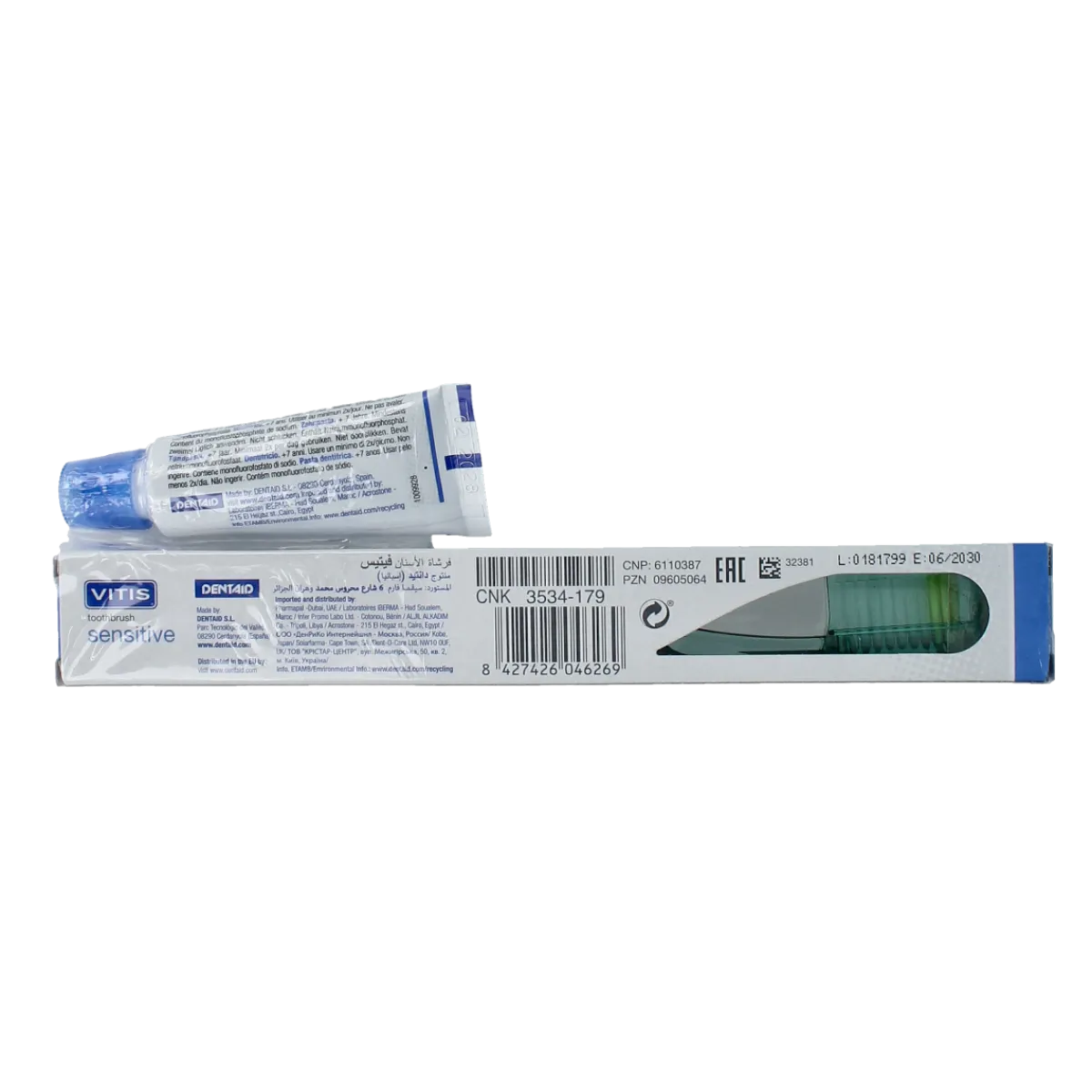 Best Vitis Tandenborstel sensitive met sample tandpasta