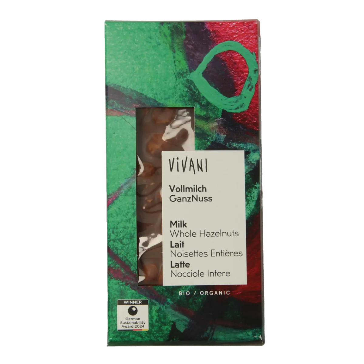 Clearance Vivani Chocolade melk met hele hazelnoten bio