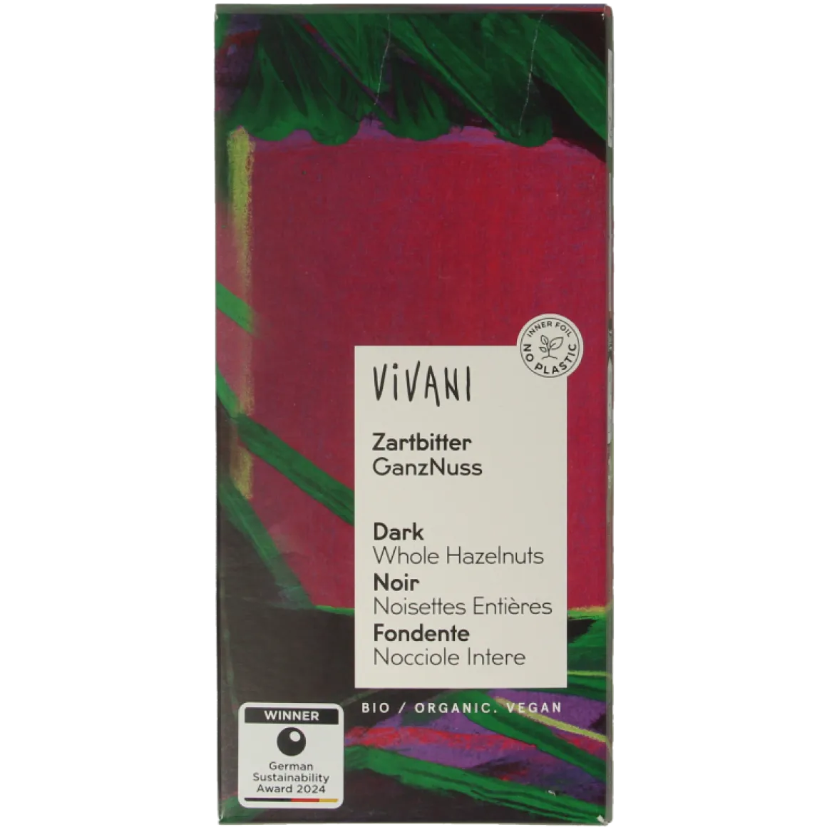 Vivani Chocolade puur met hazelnoten bio