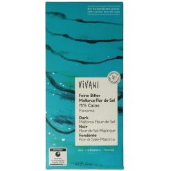 New Vivani Chocolade puur zeezout 75% kokosbloesemsuiker bio