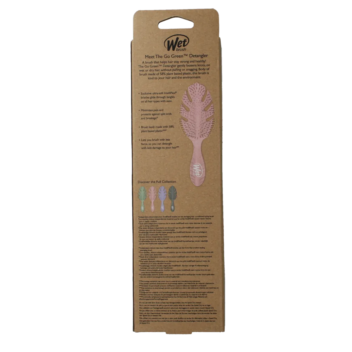 Wet Brush Go green detangler pink